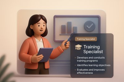 Bright Web Page Design Featuring a Training Specialist