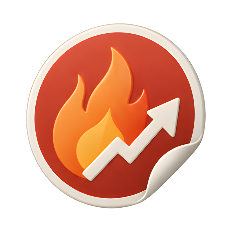 trending sticker with flame