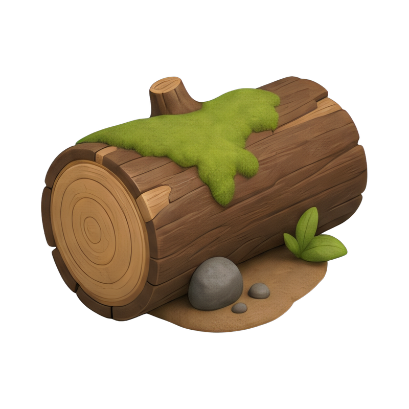 moss-covered log in forest