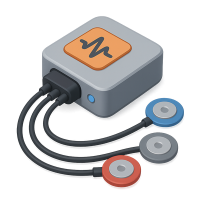 3D EMG Muscle Sensor Icon with Isometric Design