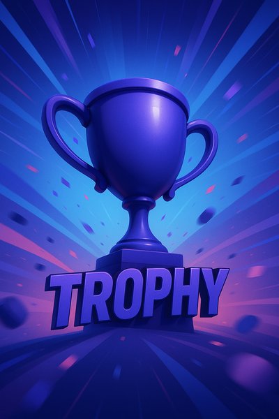 Dynamic Trophy Scene with Bold Aesthetic