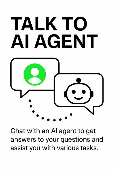 Chat Interface Graphic Promoting AI Assistance