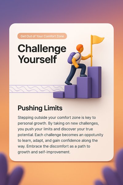 3D Web Design Challenge Yourself Illustration
