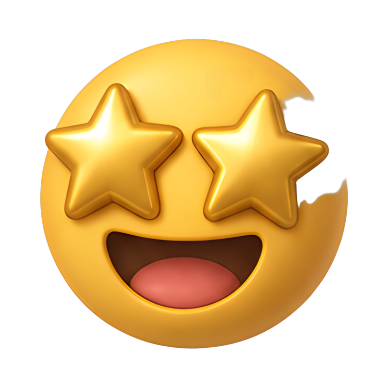 Whimsical smiley with star eyes