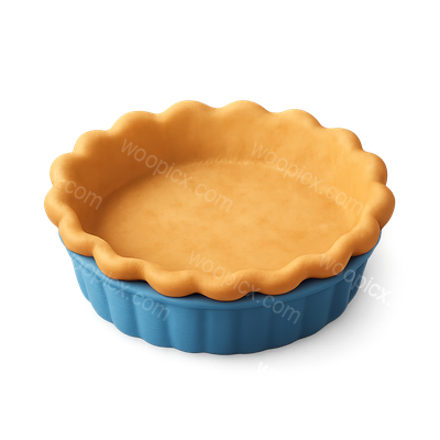 3D Icon of a Pie Dish with Crust in Isometric View