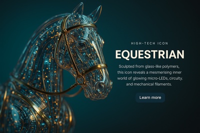 Hyperrealistic Equestrian Icon with LED Details