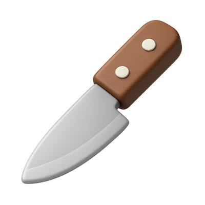 Stylish 3D Knife Icon with Volumetric Design