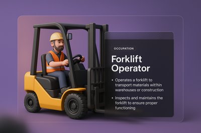 3D Illustration of a Forklift Operator in Modern Design