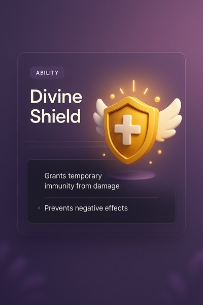 3D Illustration of Divine Shield Ability with Modern Design