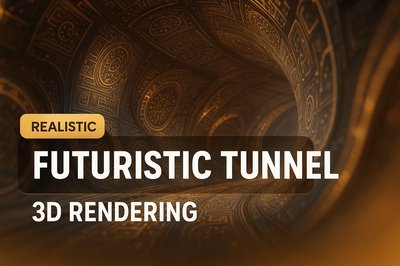 3D Rendering of a Realistic Futuristic Tunnel