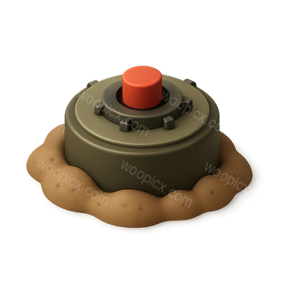 3D Icon of a Landmine with Realistic Details