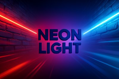 Dynamic Neon Light Effects on Brick Walls