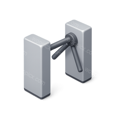 3D Turnstile Icon in Isometric View for Modern Design