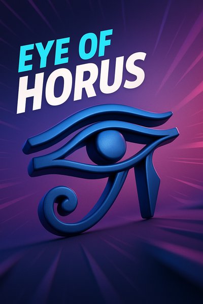 Stylized Eye of Horus Symbol in Vibrant Colors