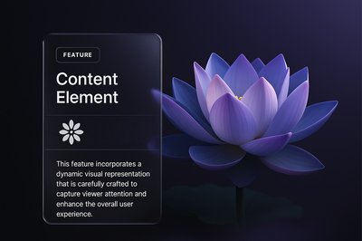 Elegant Lotus Flower on Dark Background with Features Block