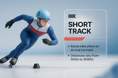 3D Illustration of Short Track Speed Skating with Transparent Effects