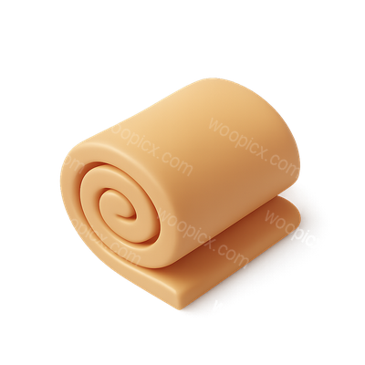 Stylish 3D Rolled Blanket Icon with Soft Textures