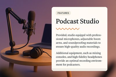 Podcast Studio with Professional Equipment and Features
