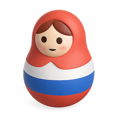 3D Render of a Colorful Matryoshka Doll Character