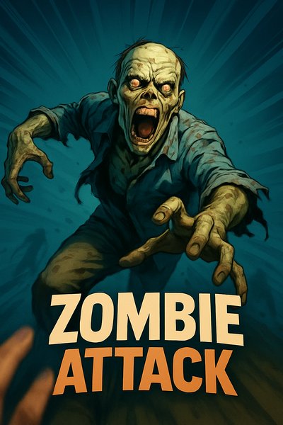 Dynamic Zombie Attack Illustration with Bold Title