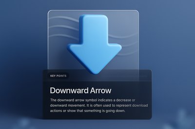 3D Downward Arrow Design with Overlay Elements