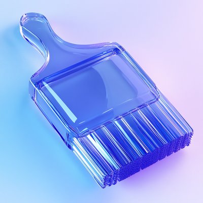 Stylized 3D Rendering of a Paint Brush