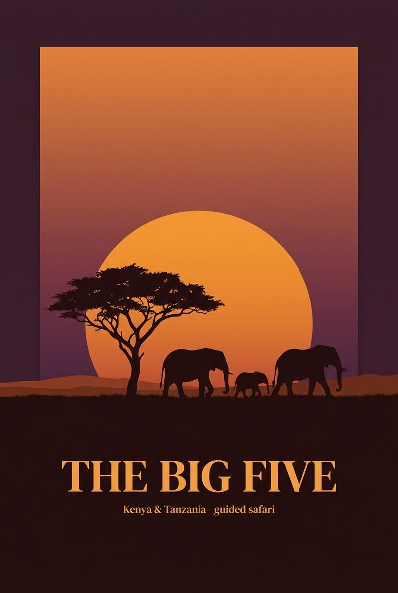 safari landscape at dusk