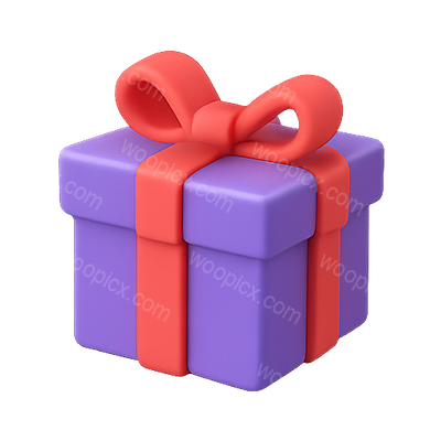 3D Rendered Gift Box with Ribbon