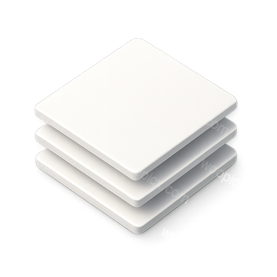 Stylized 3D Paper Layers Icon in Isometric View