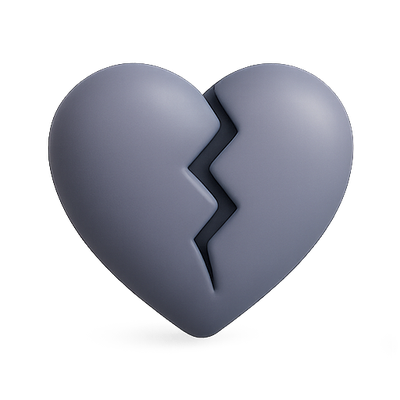 Stylized Broken Heart Emoji Representation