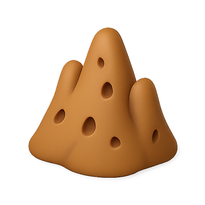 3D Render of a Stylized Brown Mountain Shape