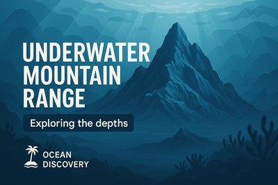 Artistic Underwater Mountain Range Illustration for Exploration Theme