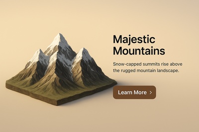 Stunning Snow-Capped Mountain Peaks in 3D Style