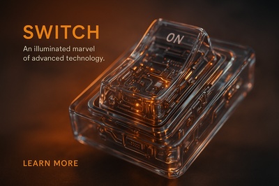 Hyperrealistic 3D Switch with Glowing Internal Components