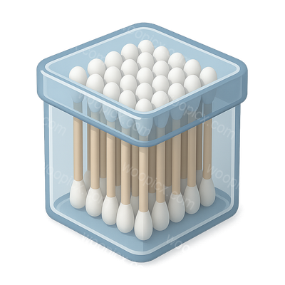 3D Icon of Cotton Swabs in Container