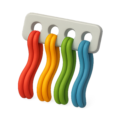 Colorful Plastic Toy with Curved Strands