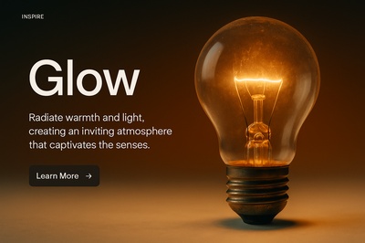 Stylish Glow Light Bulb Illustration for Web Design
