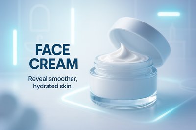Modern Face Cream Product Display with Soft Lighting