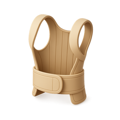 3D Back Brace Icon in Isometric View