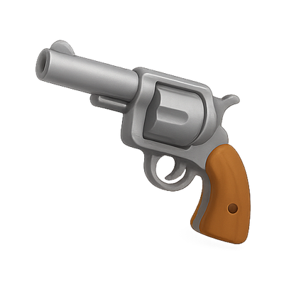 Realistic Revolver Emoji Graphic