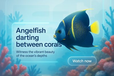 Underwater Scene Featuring Angelfish and Corals