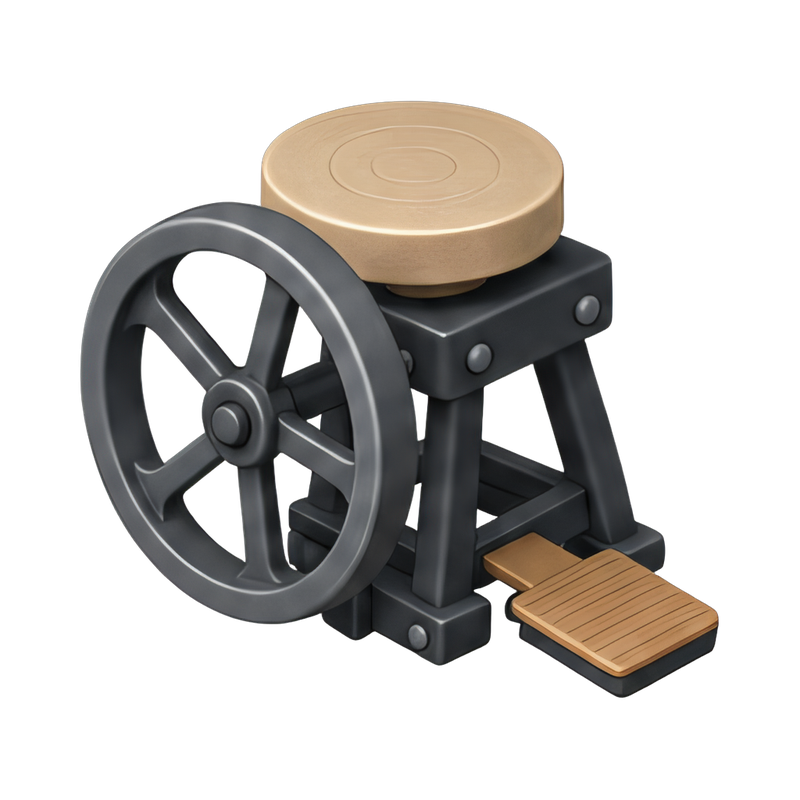 traditional pottery kick wheel