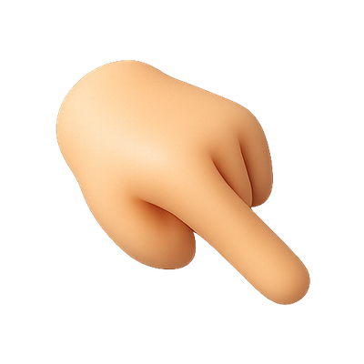 3D Stylized Hand Gesture Pointing Downward