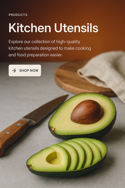 Stylish Kitchen Utensils Web Page Design