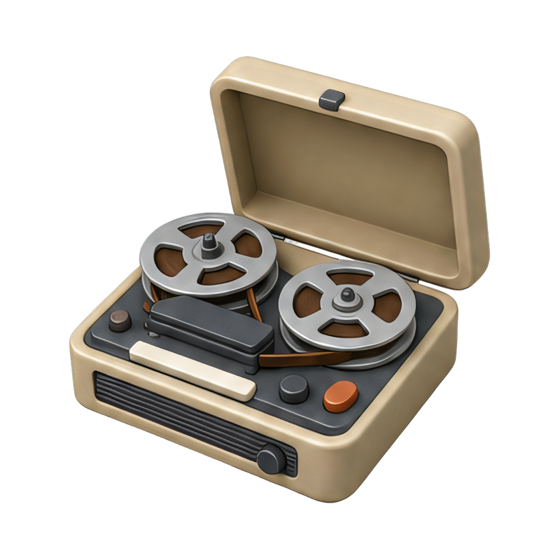 vintage tape reel machine open