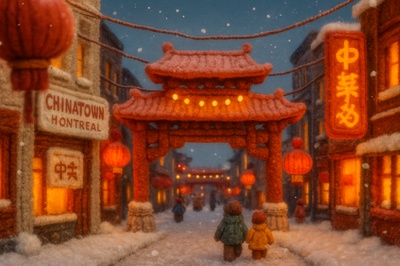 Charming Woolen Chinatown Scene in Montreal