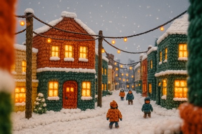 Cozy Woolen Christmas Scene in Shoreditch, London