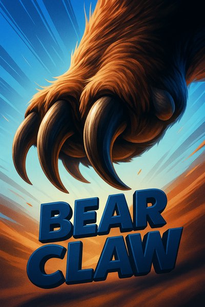 Dynamic Bear Claw Illustration with Bold Typography