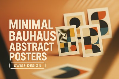 Minimalist Bauhaus Abstract Posters Display