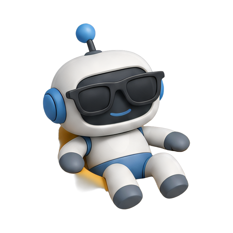 Cool robot on a floatie